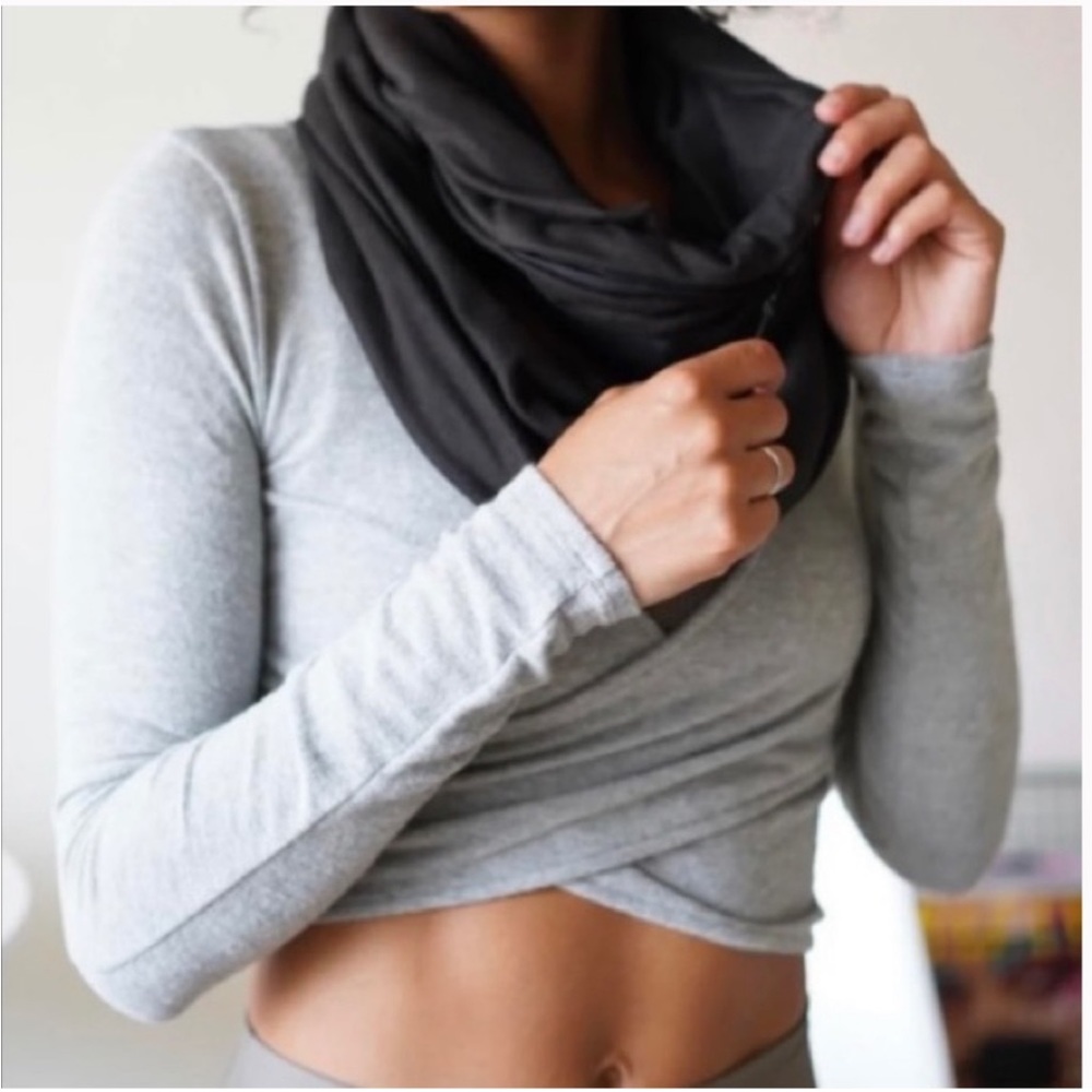 Beyond Yoga Stretch Knit Infinity Scarf with Zip Close Pocket
